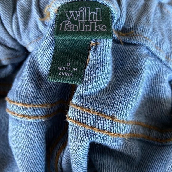 Wild Fable paper bag button fly jeans, copper rivets and silver logo buttons. - Picture 2 of 7